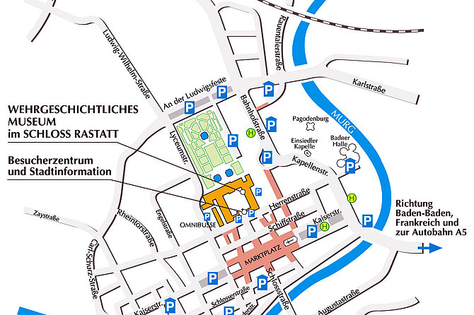 Lage des Wehrgeschichtlichen Museums im Schloss